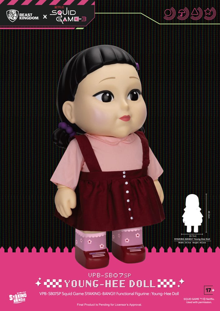 Squid Game Syaking Bang Figure/Coin Bank Young-Hee Doll Season 3 48 cm