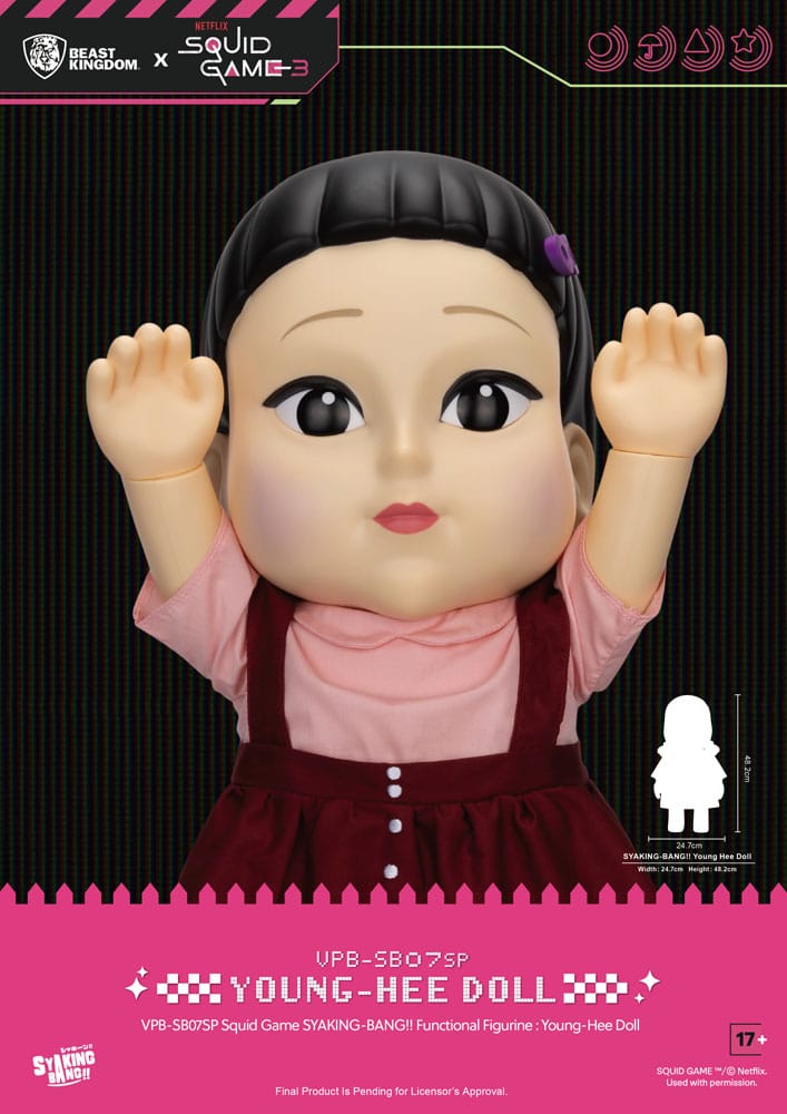 Squid Game Syaking Bang Figure/Coin Bank Young-Hee Doll Season 3 48 cm