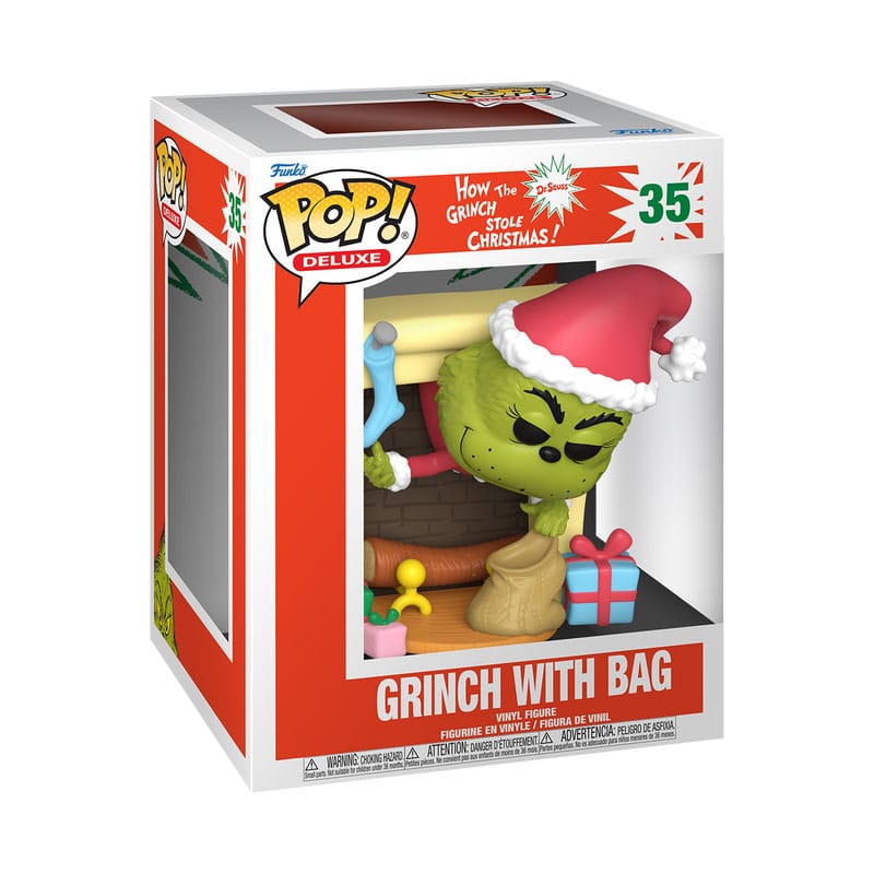 Grinch with Bag 9 cm POP! Deluxe Funko Vinyl Figure