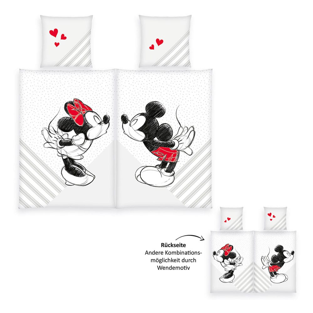 Disney bed linen 2-Pack Mickey & Minnie Mouse 135 x 200 cm