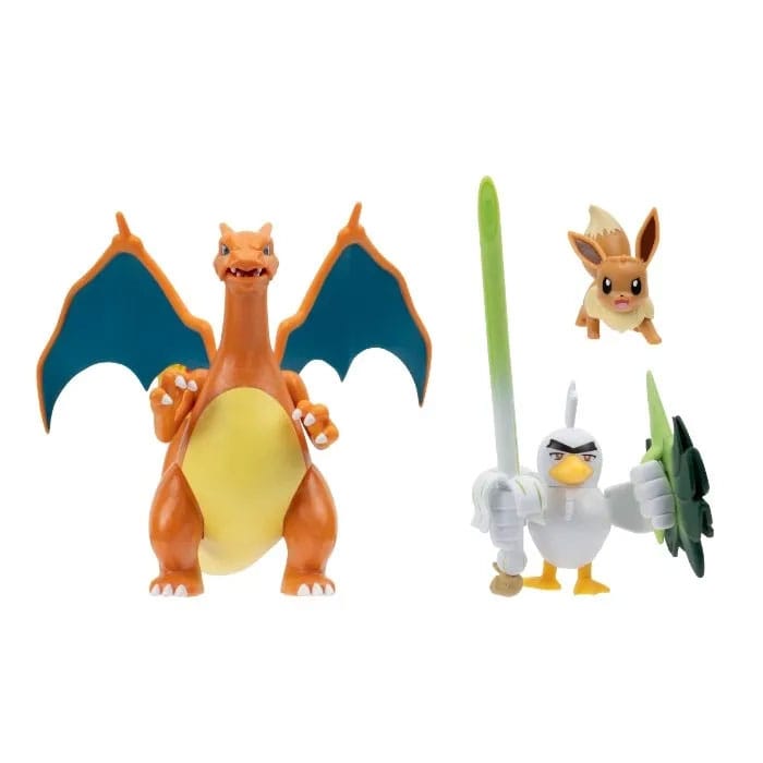Pokémon Figure 3-Pack Eevee, Sirfetch'd & Charizard