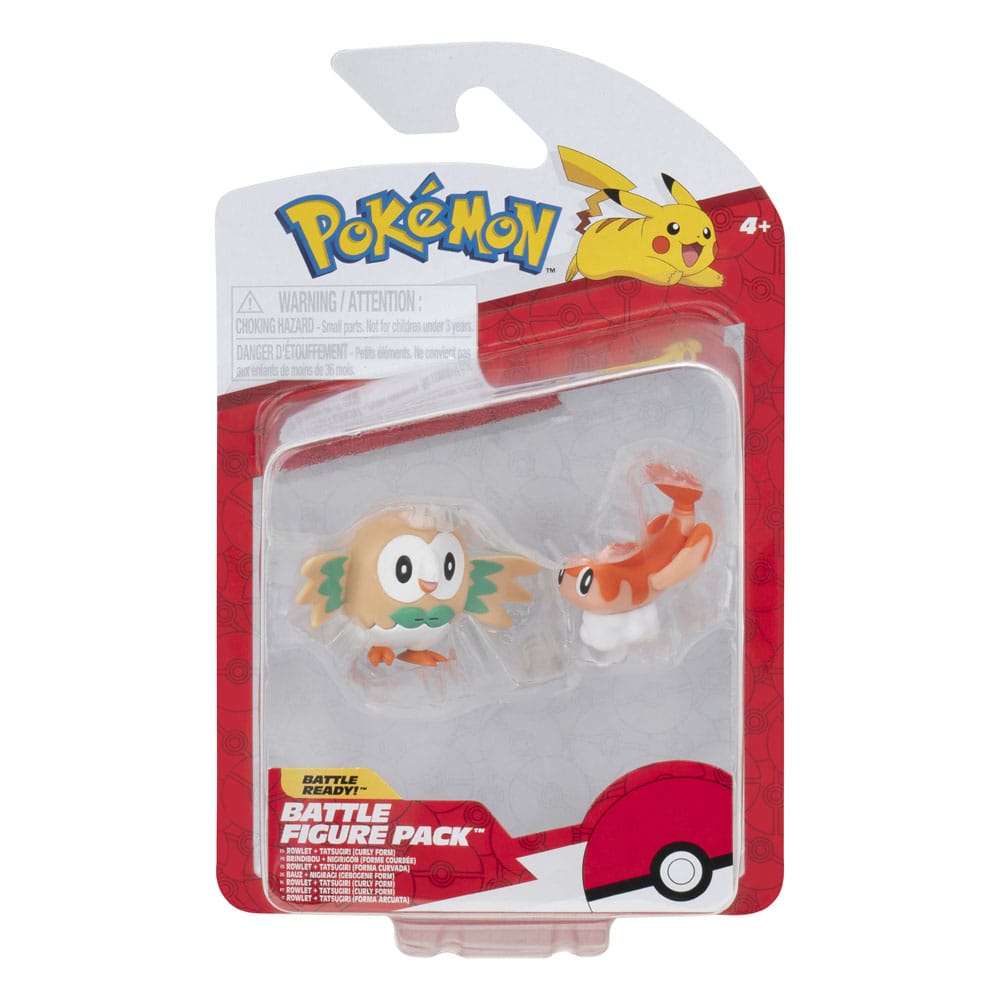 Pokémon Figure 2-Pack Tatsugiri (Curly Form) & Rowlet 8 cm