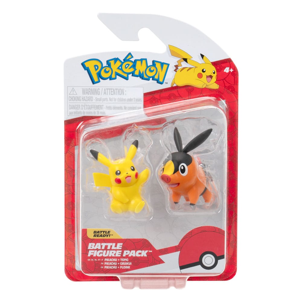 Pokémon Figure 2-Pack Tepig & Pikachu 8 cm