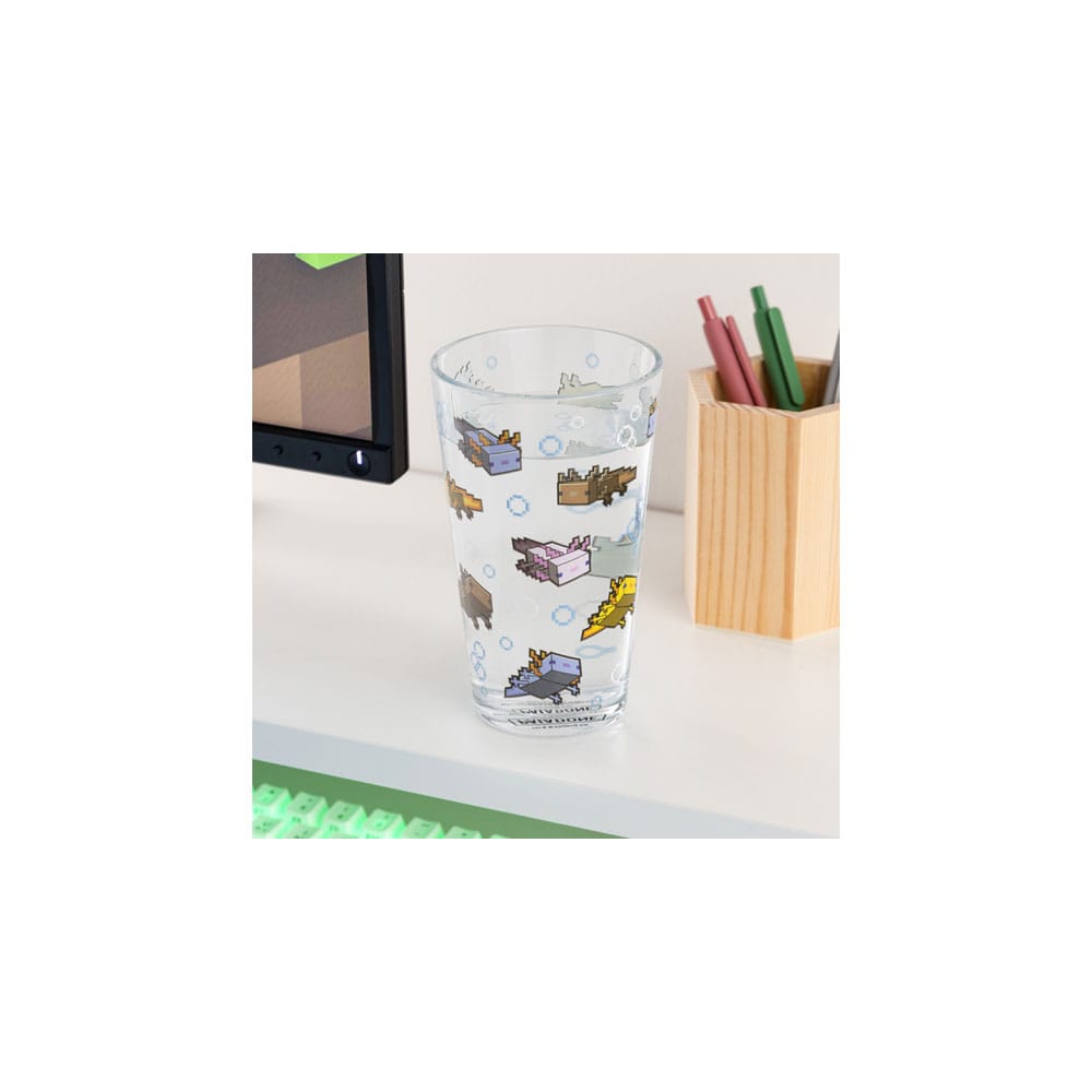 Minecraft Pint Glass Axolotl