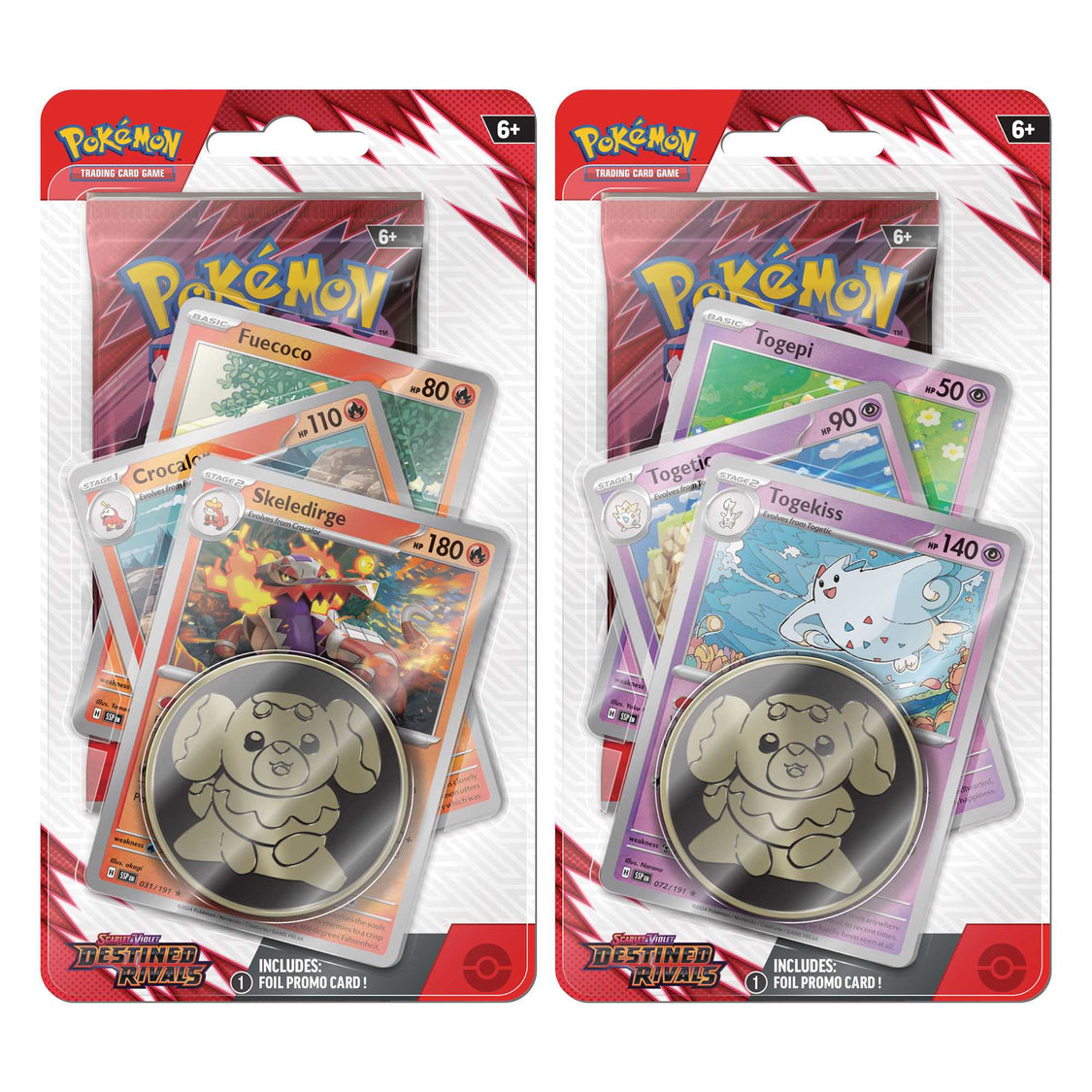 Pokemon TCG: Scarlet & Violet 10 - Destined Rivals - Premium Checklane - Skeledirge or Togekiss (1 at random)