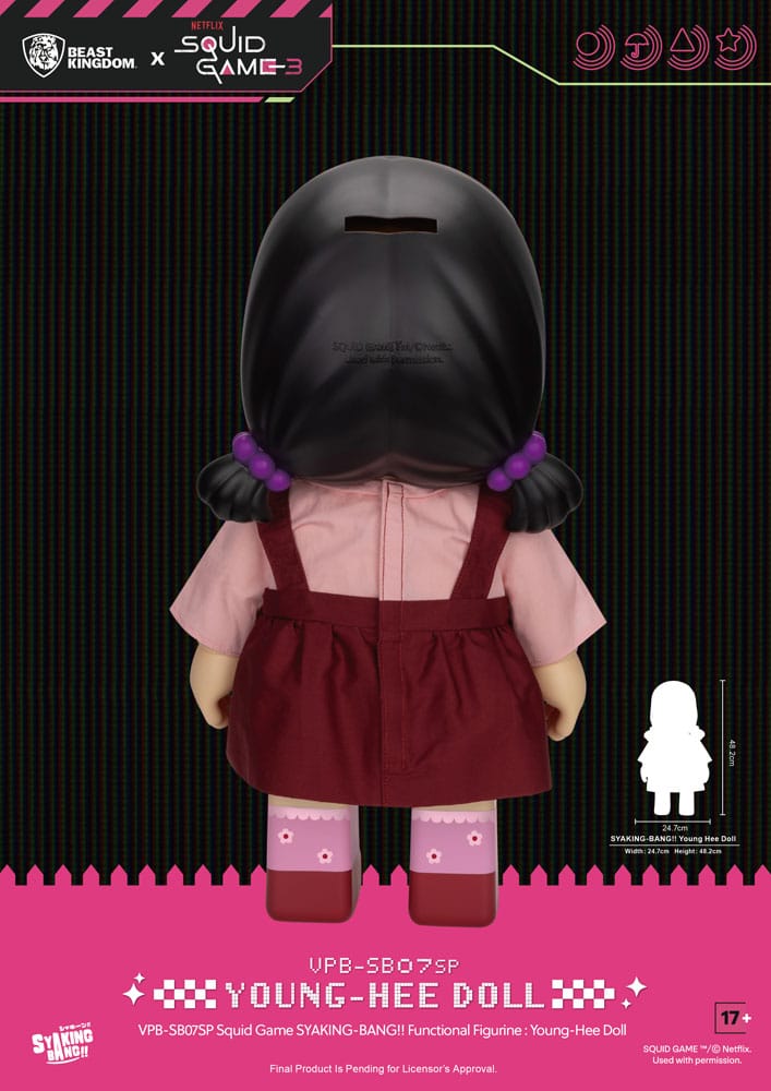 Squid Game Syaking Bang Figure/Coin Bank Young-Hee Doll Season 3 48 cm