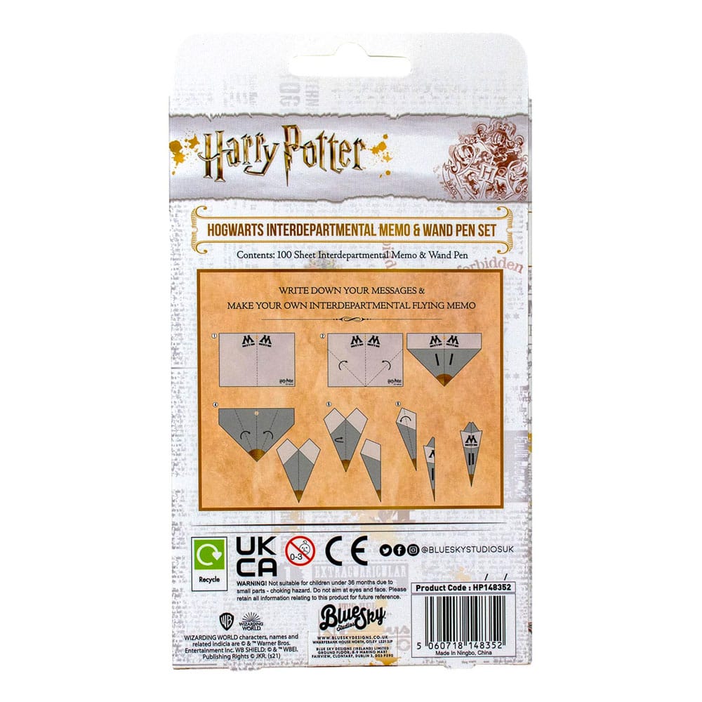 Harry Potter Interdepartmental Memo with Wand Pen Set Hogwarts 