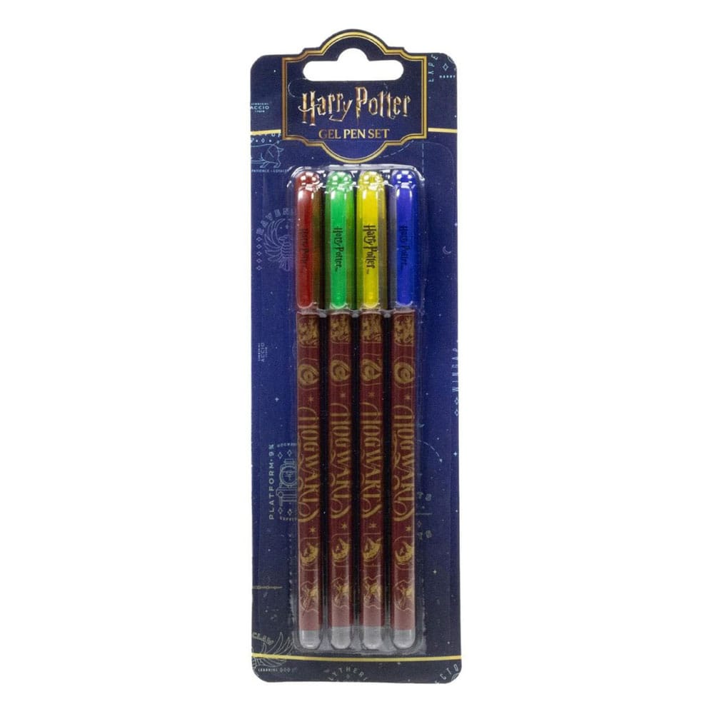 Harry Potter Gel Pens 4-Pack Colourful Crest 
