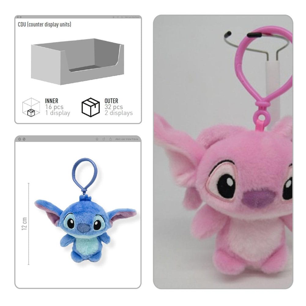 Lilo & Stitch Plush Keychains 12 cm Assortment (24)      