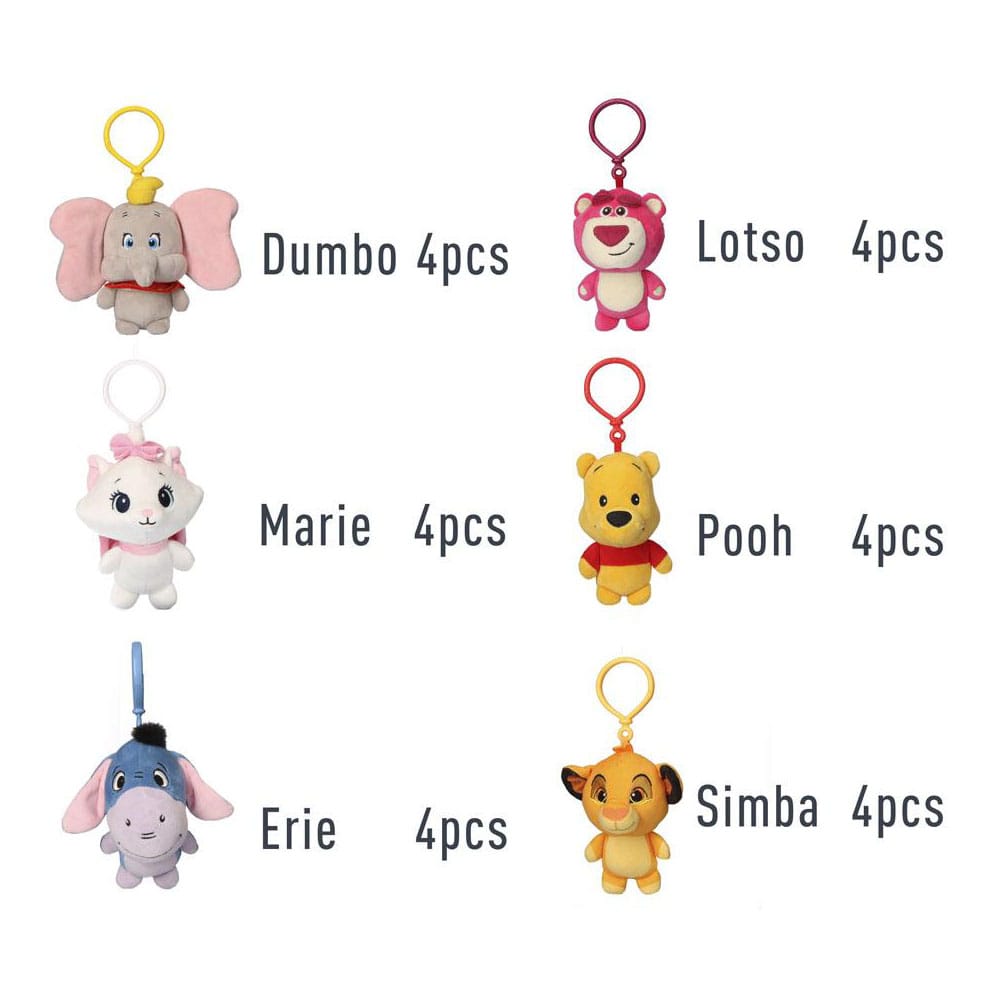 Disney Plush Keychains 12 cm Assortment (24)      