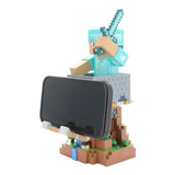 Minecraft Steve in Diamond Armour Cable Guys Controller Holder and Phone Stand 22cm