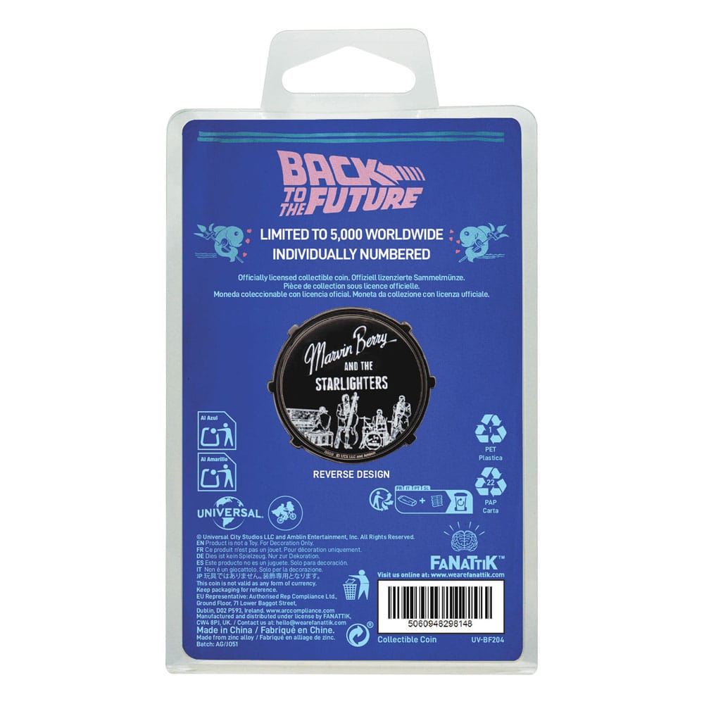 Back To The Future Collectable Coin Marvin Berry & The Starlighters Limited Edition         