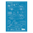 Back To The Future Art Print Time Machine Blueprint Limited Edition 42 x 30 cm             