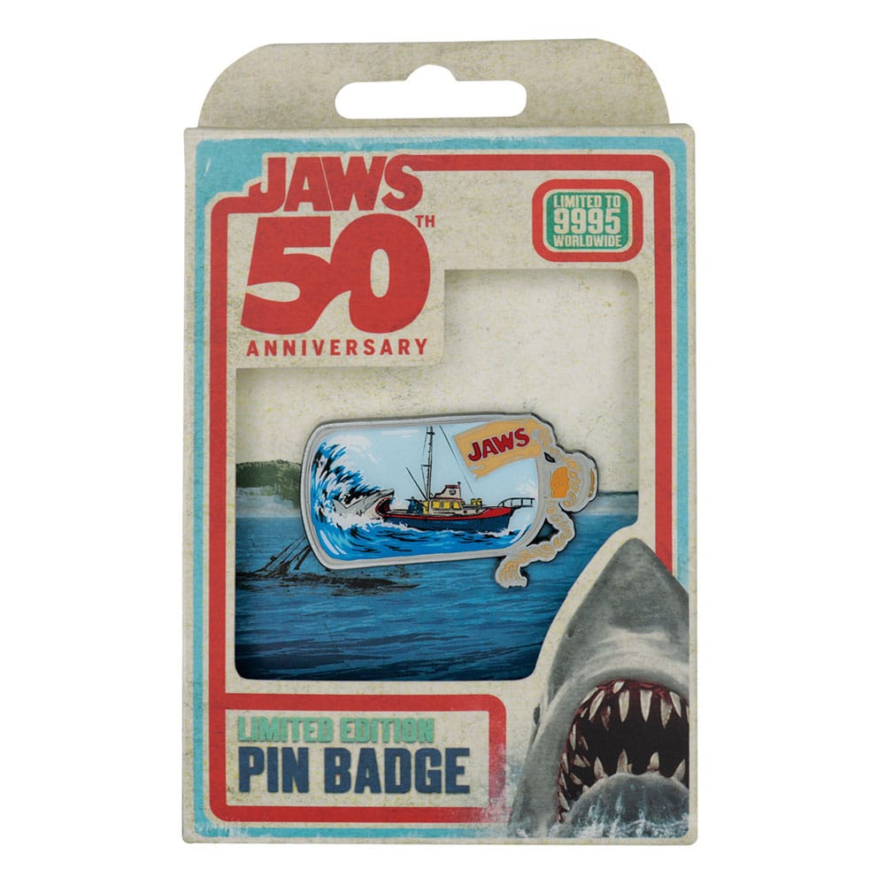 Jaws Pin Badge 50th Anniversary Ship in Bottle