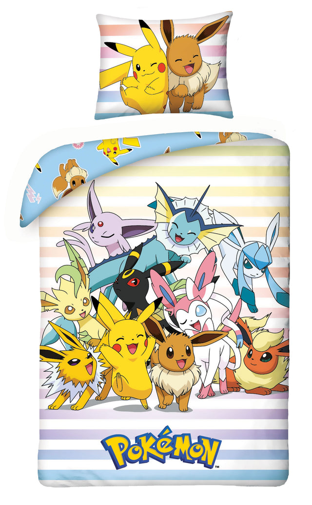 Pokémon Duvet Set Pikachu, Eevee & Friends 135 x 200 cm / 80 x 80 cm           