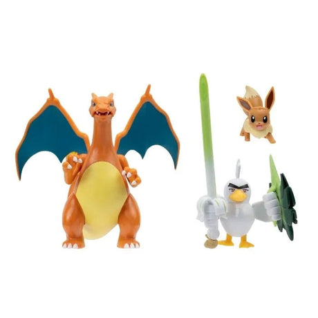 Pokémon Figure 3-Pack Eevee, Sirfetch'd & Charizard