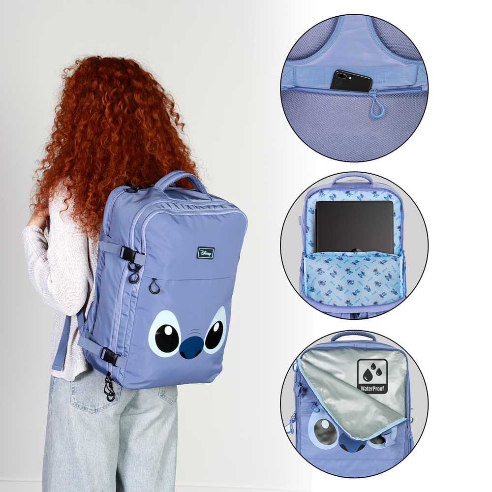 Lilo & Stitch Mercury Travel Backpack Face Blue Large 