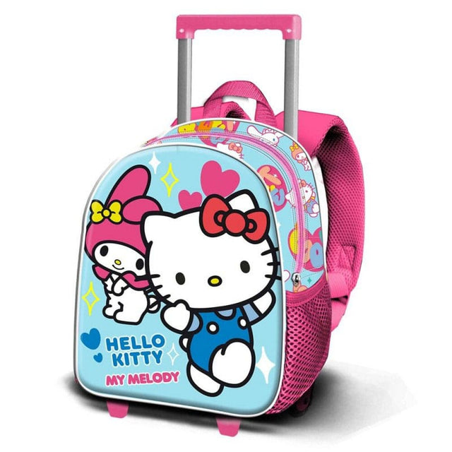 Sanrio 3D Backpack with Wheels Hello Kitty Friendship Blue Small      