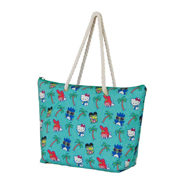 Sanrio Soleil Beach Bag Hello Kitty Palms Turquoise  