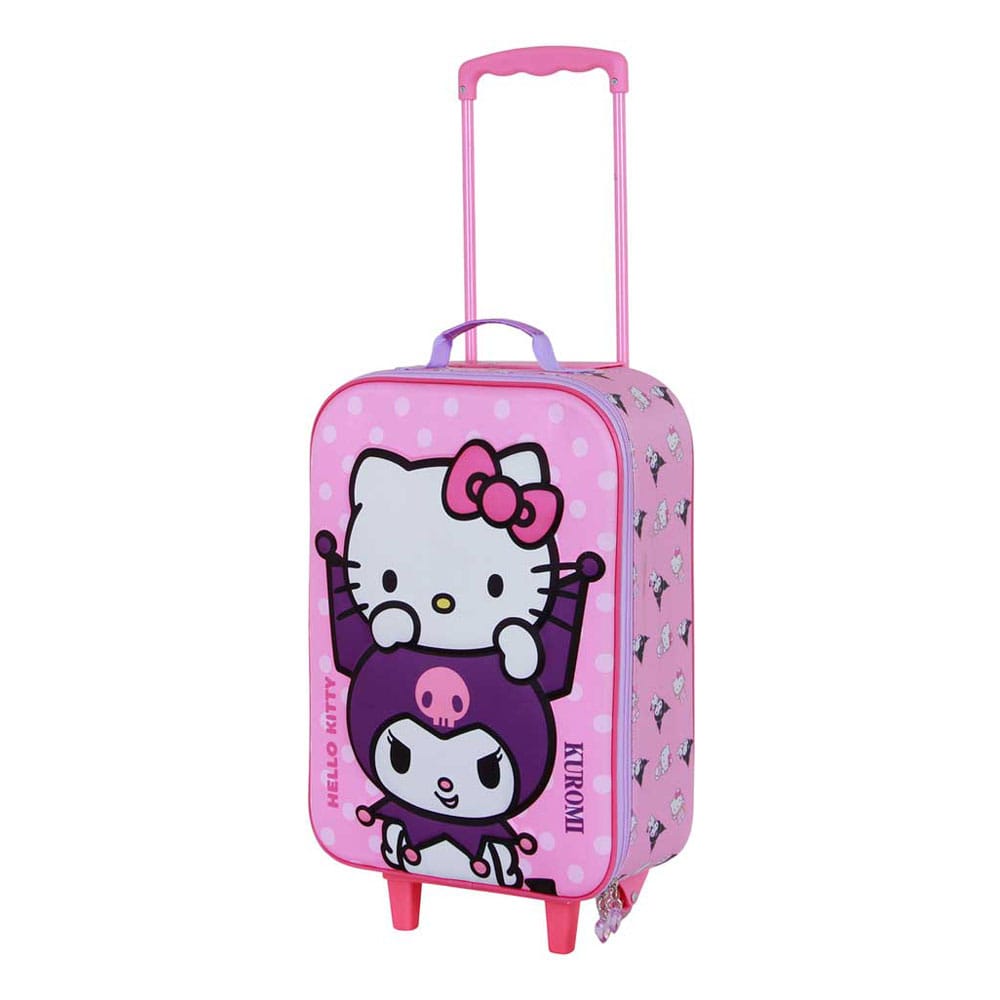 Sanrio Soft 3D Trolley Suitcase Hello Kitty Playful Pink 52 cm 