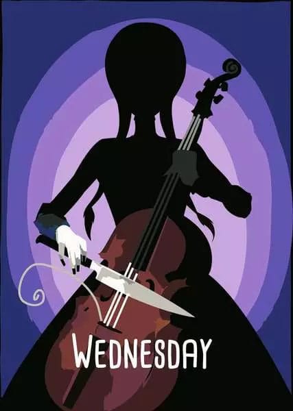 Wednesday CreArt Paint by Numbers Painting Set Wednesday 18 x 24 cm 