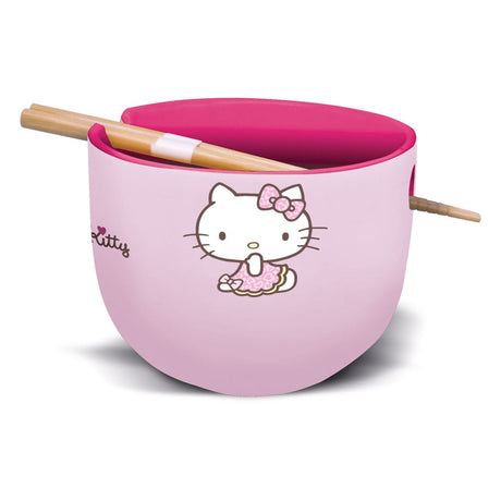 Sanrio Ramen Bowl with Chopsticks Hello Kitty Japan 